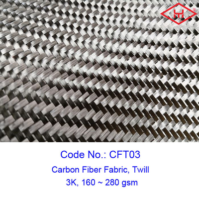 Tight Woven 3K Twill Carbon Fibre Fabric Popular For Cosmetic